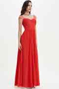 Cap Sleeve Sweetheart Red Wedding Bridesmaid Dress