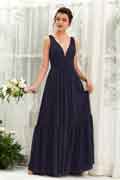 A-Line Chiffon Spaghetti Straps Sleeveless Floor-Length Bridesmaid Dress for Wedding Party