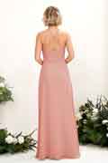 A‑Linien Chiffon Halter ärmelloses bodenlanges Brautjungfernkleid für Hochzeiten