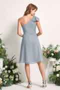 A-Line Chiffon One-Shoulder Knee-Length Sleeveless Bridesmaid Dress for Wedding Party