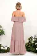 Vestido de dama de honor A‑line de gasa sans bretelles, sin mangas y largo hasta el suelo para boda