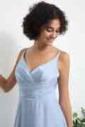 Robe de Soirée Longue A-Ligne En Satin Drapée Avec Encolure En V