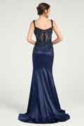 Fit & Flare Prom Gown with Sheer Bead & Lace Embellished Bodice