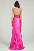 Rhinestone-Besatz Fischbein-Nähte Schlitz Meerjungfrau Abendkleid