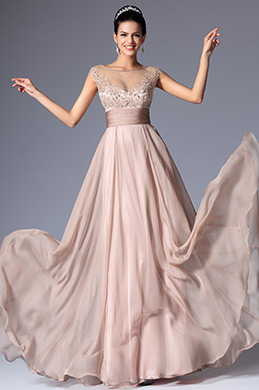 Robe invitée mariage longue manches courtes décolleté V