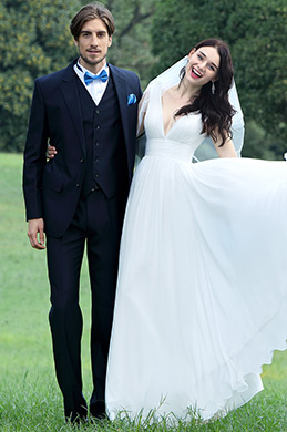 Robe de Mariée V Col Dos Nu Sexy