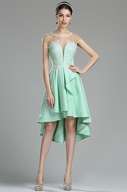 Asymmetrisch Linie Spitze Applikation Cocktailkleid Asymmetrisch Linie Spitze Applikation Cocktailkleid