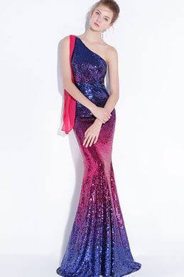 blue red gown