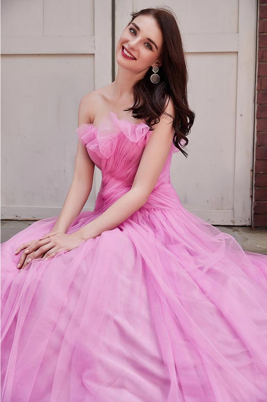 Newest Hot Pink Corset Prom Ball Party Dress