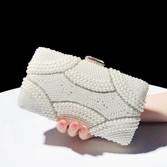 Fashion Gorgeous Women Pearl Evening Bag Clutch