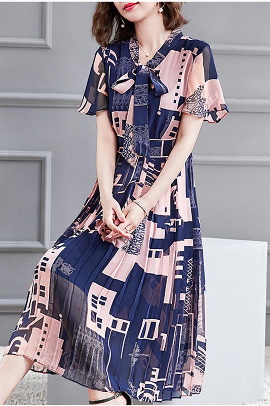 Women Blue Printed Floral Maxi Summer Holiday Party Dress