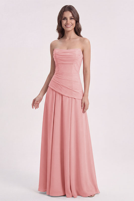 Robe de demoiselle d'honneur drapée Elena avec dos corset