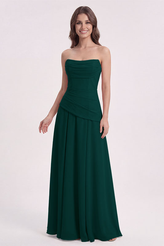 Elena Corset Back Draped Bridesmaid Dress